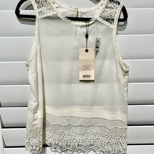 RAG & BONE White Sleeveless Sheer Lacy Blouse Size L